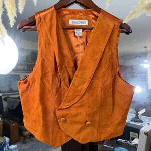 Evan Davies Women’s Vintage Orange Silky Pig Suede Vest